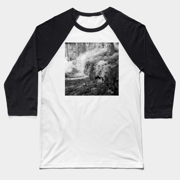 Old Stone Retaining Wall Baseball T-Shirt by rodneyj46